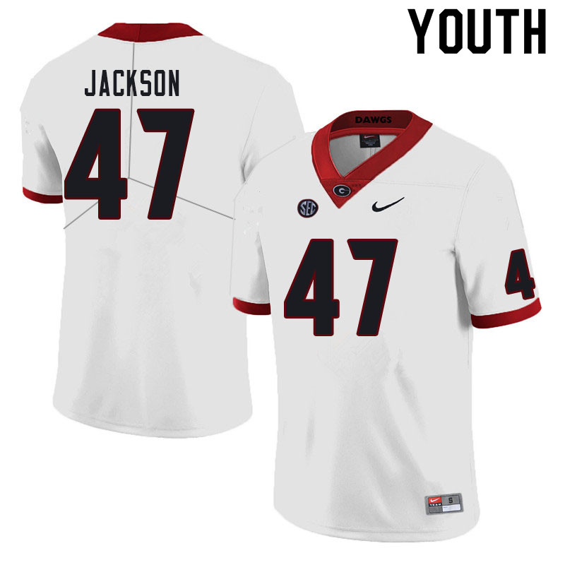 Youth #47 Dan Jackson Georgia Bulldogs College Football Jerseys Sale-White